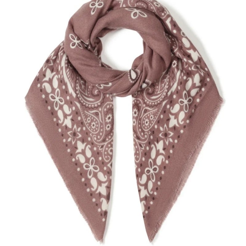 Large Ethnic Paisley Scarf | Deep Pink Large Ethnic Paisley Scarf | Deep Pink 110cm x 110cm