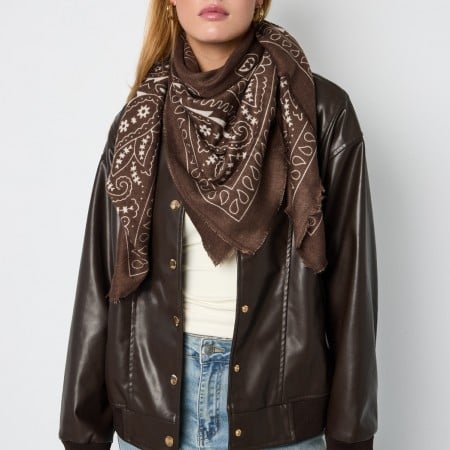 Large Paisley Scarf | Brown