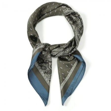 Φουλάρι Imitation Silk με Paisley Σχέδιο | Army Green
