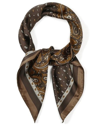 Φουλάρι Imitation Silk με Paisley Σχέδιο | Brown