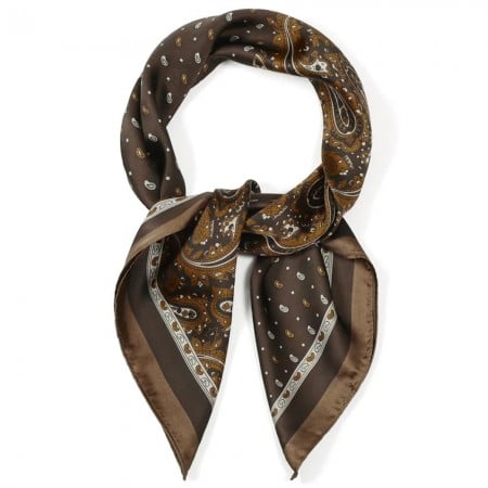 Φουλάρι Imitation Silk με Paisley Σχέδιο | Brown