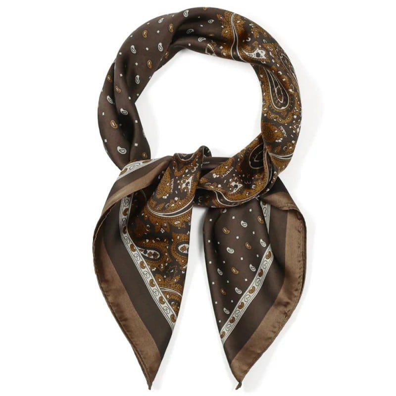 Φουλάρι Imitation Silk με Paisley Σχέδιο | Brown Φουλάρι Imitation Silk με Paisley Σχέδιο | Brown