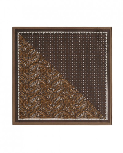 Φουλάρι Imitation Silk με Paisley Σχέδιο | Brown