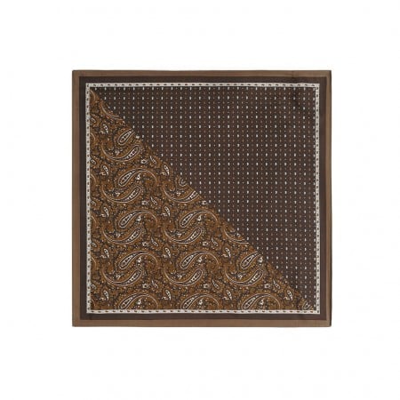 Φουλάρι Imitation Silk με Paisley Σχέδιο | Brown