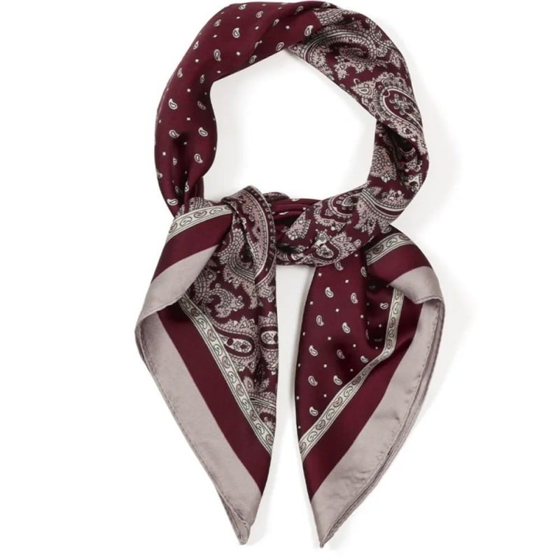 Φουλάρι Imitation Silk με Paisley Σχέδιο | Μπορντό Φουλάρι Imitation Silk με Paisley Σχέδιο | Crimson