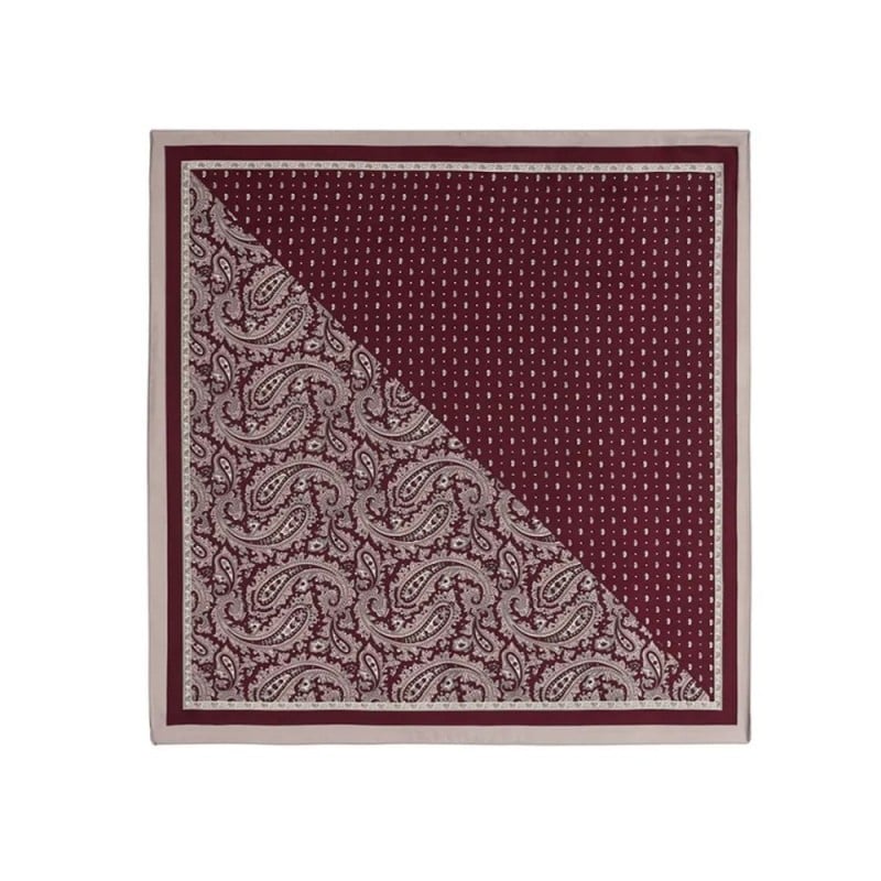 Φουλάρι Imitation Silk με Paisley Σχέδιο | Μπορντό Φουλάρι Imitation Silk με Paisley Σχέδιο | Crimson