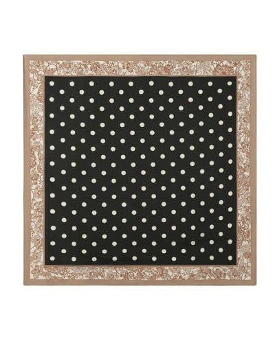 Φουλάρι Imitation Silk με Πουά Σχέδιο | Dark Brown