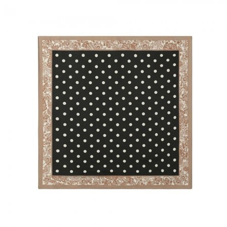 Φουλάρι Imitation Silk με Πουά Σχέδιο | Dark Brown