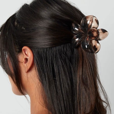 Flower Hair Claw Clip with Animal Print