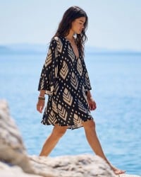 Κοντό καφτάνι KOKKOSAMMOU Samothraki από 100% βισκόζη