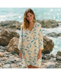 Κοντό καφτάνι KOKKOSAMMOU Little fish Κοντό καφτάνι Boho KOKKOSAMMOU Little fish από 100% βισκόζη