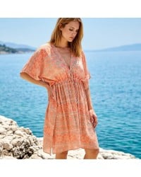 Κοντό καφτάνι Crete με δέσιμο KOKKOSAMMOU Κοντό καφτάνι Crete με δέσιμο KOKKOSAMMOU από 100% βισκόζη