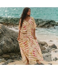Μακρύ καφτάνι KOKKOSAMMOU Paros Μακρύ καφτάνι KOKKOSAMMOU Paros από 100% βισκόζη