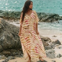 Μακρύ καφτάνι KOKKOSAMMOU Paros από 100% βισκόζη