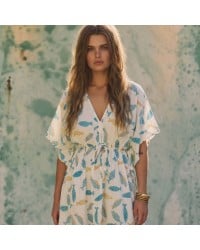 Κοντό καφτάνι KOKKOSAMMOU Little fish Κοντό καφτάνι Boho KOKKOSAMMOU Little fish από 100% βισκόζη