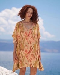 Κοντό καφτάνι Antiparos KOKKOSAMMOU Κοντό καφτάνι Antiparos KOKKOSAMMOU από 100% βισκόζη