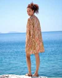 Κοντό καφτάνι Boho KOKKOSAMMOU Antiparos από 100% βισκόζη