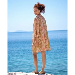 Κοντό καφτάνι Boho KOKKOSAMMOU Antiparos από 100% βισκόζη