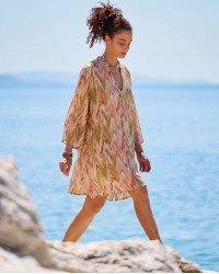 Κοντό καφτάνι Boho KOKKOSAMMOU Antiparos από 100% βισκόζη