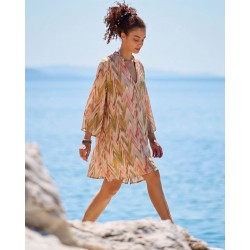 Κοντό καφτάνι Boho KOKKOSAMMOU Antiparos από 100% βισκόζη