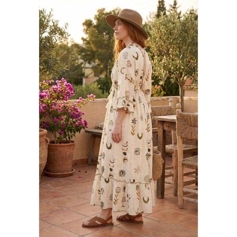 Μακρύ Φόρεμα Boho από 100% βισκόζη Μακρύ Φόρεμα Boho από 100% βισκόζη