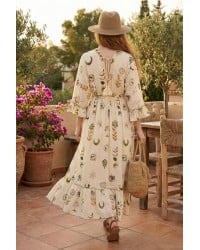 Μακρύ Φόρεμα Boho από 100% βισκόζη Μακρύ Φόρεμα Boho από 100% βισκόζη