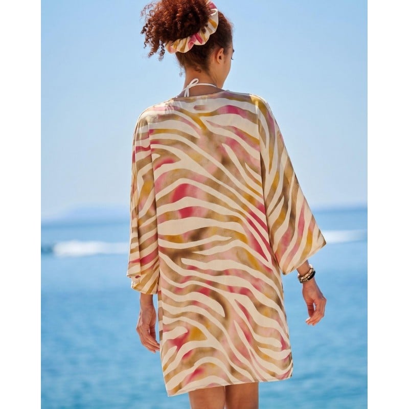 Κοντό καφτάνι Boho KOKKOSAMMOU Paros από 100% βισκόζη