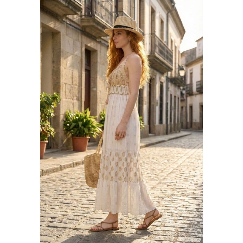 Μακρύ Φόρεμα Boho από 100% βισκόζη Μακρύ Φόρεμα Boho από 100% βισκόζη