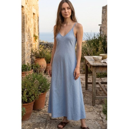 Καλοκαιρινό Φόρεμα - Γαλάζιο | Linen Collection