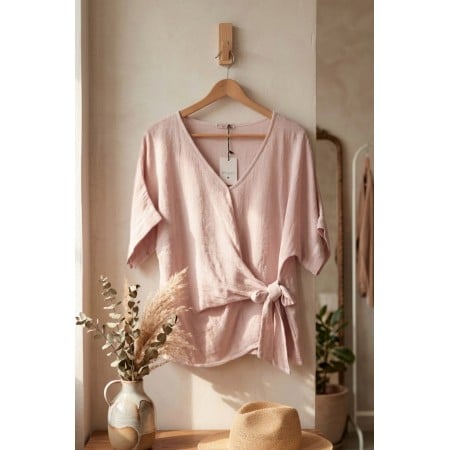 Μπλούζα με Δέσιμο | Linen Collection - Dusty Pink Μπλούζα με Δέσιμο | Linen Collection - Dusty Pink