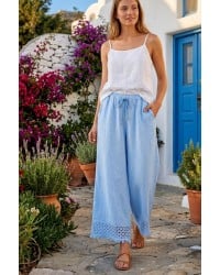 Παντελόνα με Λάστιχο από 100% λινό Παντελόνα με Λάστιχο από 100% λινό