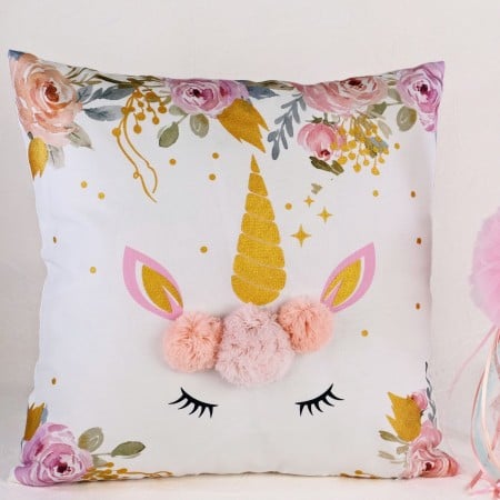 Set of Easter candle and cushion unicorn