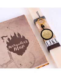 Σετ Λαμπάδα Harry Potter | Φωτιζόμενο Marauder’s Map Λεύκωμα & Μπρελόκ Hogwarts Χειροποίητη πασχαλινή λαμπάδα Harry Potte για κορίτσια με Marauder’s Map λεύκωμα