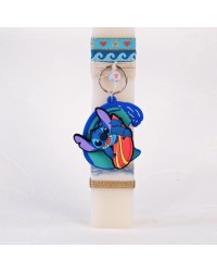 Χειροποίητη Λαμπάδα Stitch με Μπρελόκ Spinner 