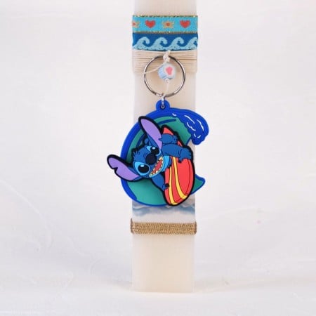 Λαμπάδα Stitch με Μπρελόκ Spinner δεμένο στη λαμπάδα