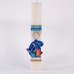 Χειροποίητη Λαμπάδα Stitch με Μπρελόκ Spinner 