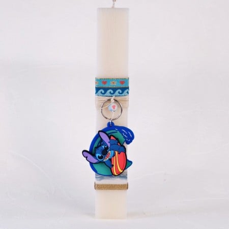 Λαμπάδα Stitch με Μπρελόκ Spinner δεμένο στη λαμπάδα