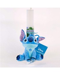 Λαμπάδα Stitch με Λούτρινο Stitch 14εκ. με Ήχο Χειροποίητη Λαμπάδα με λούτρινο Μπρελόκ Stitch και ήχο