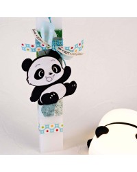 Λαμπάδα για Μωρά με Ξύλινο Αρκουδάκι Panda & Φωτιστικό Νυκτός Χειροποίητη Λαμπάδα για Μωρά με Αρκουδάκι Panda και Φωτιστικό Νυκτός