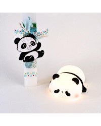 Λαμπάδα για Μωρά με Ξύλινο Αρκουδάκι Panda & Φωτιστικό Νυκτός Χειροποίητη Λαμπάδα για Μωρά με Αρκουδάκι Panda και Φωτιστικό Νυκτός