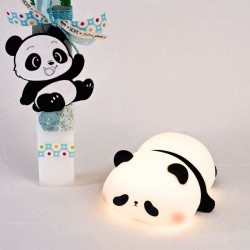 Χειροποίητη Λαμπάδα για Μωρά με Αρκουδάκι Panda και Φωτιστικό Νυκτός 