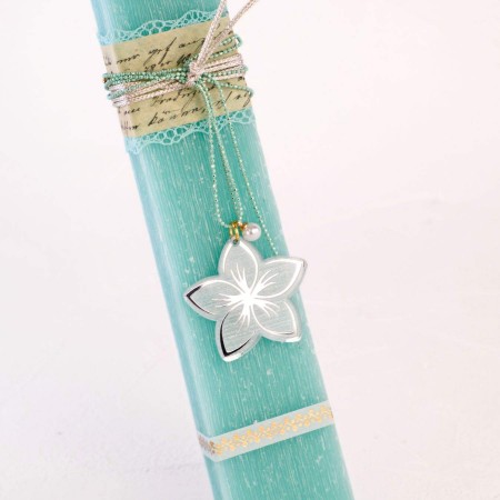Women’s Easter Candle with Flower & Pearl Necklace