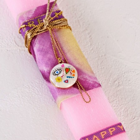 Women’s Easter Candle with Necklace | Mother of Pearl