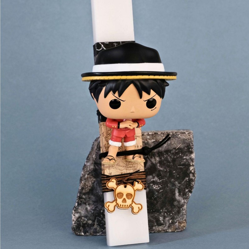 Χειροποίητη Λαμπάδα Monkey D.Luffy – One Piece Λαμπάδα με φιγούρα Funko Pop Monkey D.Luffy από το Anime One Piece