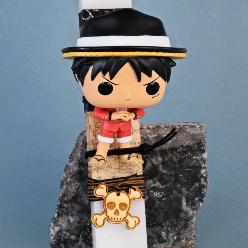 Χειροποίητη Λαμπάδα Monkey D.Luffy – One Piece Λαμπάδα με φιγούρα Funko Pop Monkey D.Luffy από το Anime One Piece