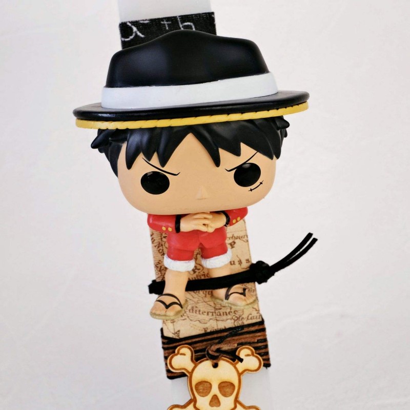 Χειροποίητη Λαμπάδα Monkey D.Luffy – One Piece Λαμπάδα με φιγούρα Funko Pop Monkey D.Luffy από το Anime One Piece