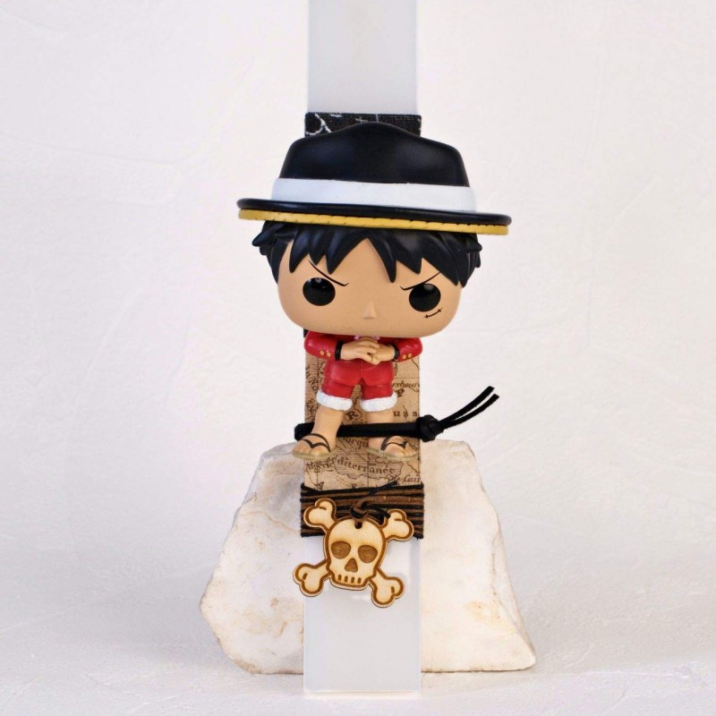 Χειροποίητη Λαμπάδα Monkey D.Luffy – One Piece Λαμπάδα με φιγούρα Funko Pop Monkey D.Luffy από το Anime One Piece