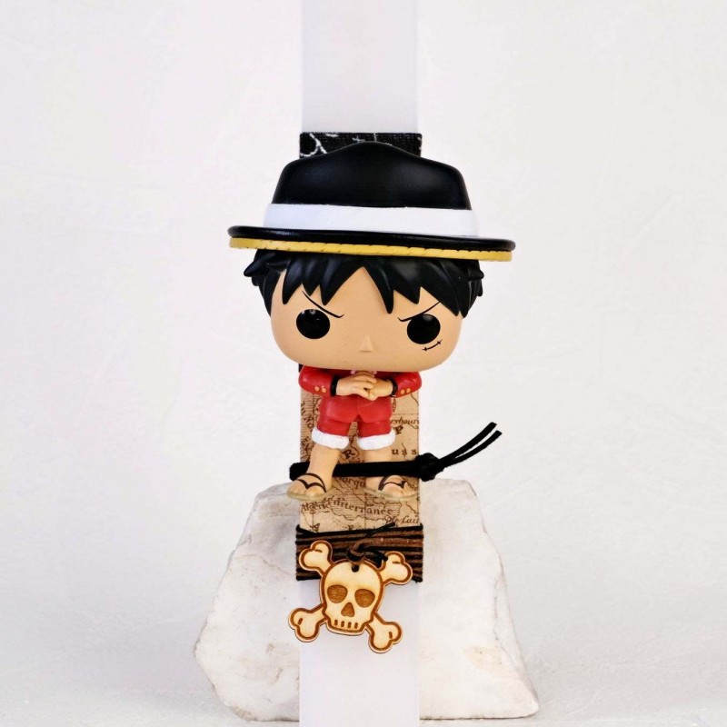 Χειροποίητη Λαμπάδα Monkey D.Luffy – One Piece Λαμπάδα με φιγούρα Funko Pop Monkey D.Luffy από το Anime One Piece