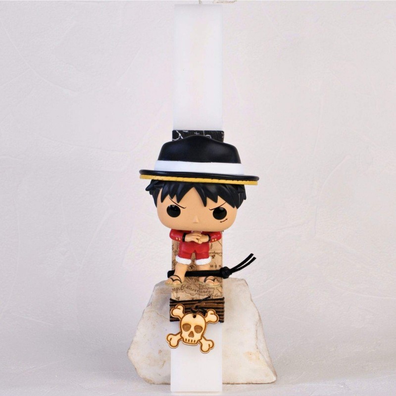 Χειροποίητη Λαμπάδα Monkey D.Luffy – One Piece Λαμπάδα με φιγούρα Funko Pop Monkey D.Luffy από το Anime One Piece
