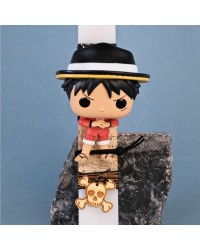 Χειροποίητη Λαμπάδα Monkey D.Luffy – One Piece Λαμπάδα με φιγούρα Funko Pop Monkey D.Luffy από το Anime One Piece